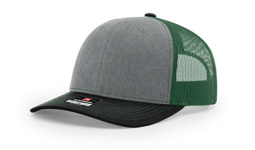 TRUCKER 112 HEATHER GREY • DARK GREEN • BLACK