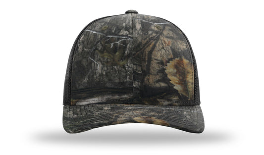 TRUCKER 112 PRINTED MOSSY OAK COUNTRY DNA • BLACK