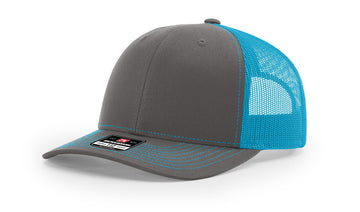 TRUCKER 112 CHARCOAL • NEON BLUE