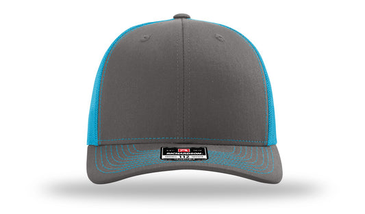 TRUCKER 112 CHARCOAL • NEON BLUE