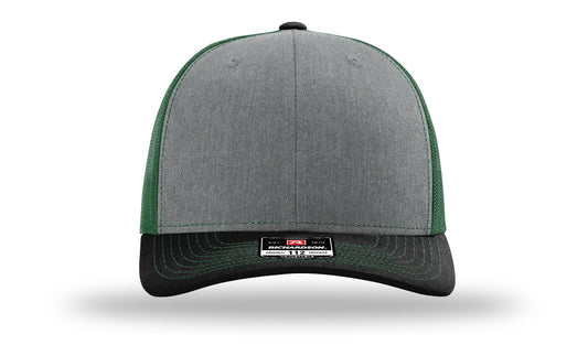 TRUCKER 112 HEATHER GREY • DARK GREEN • BLACK