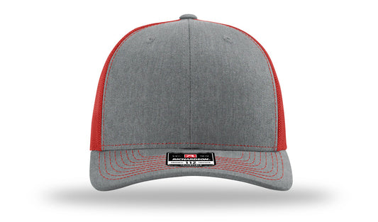 TRUCKER 112 HEATHER GREY • RED