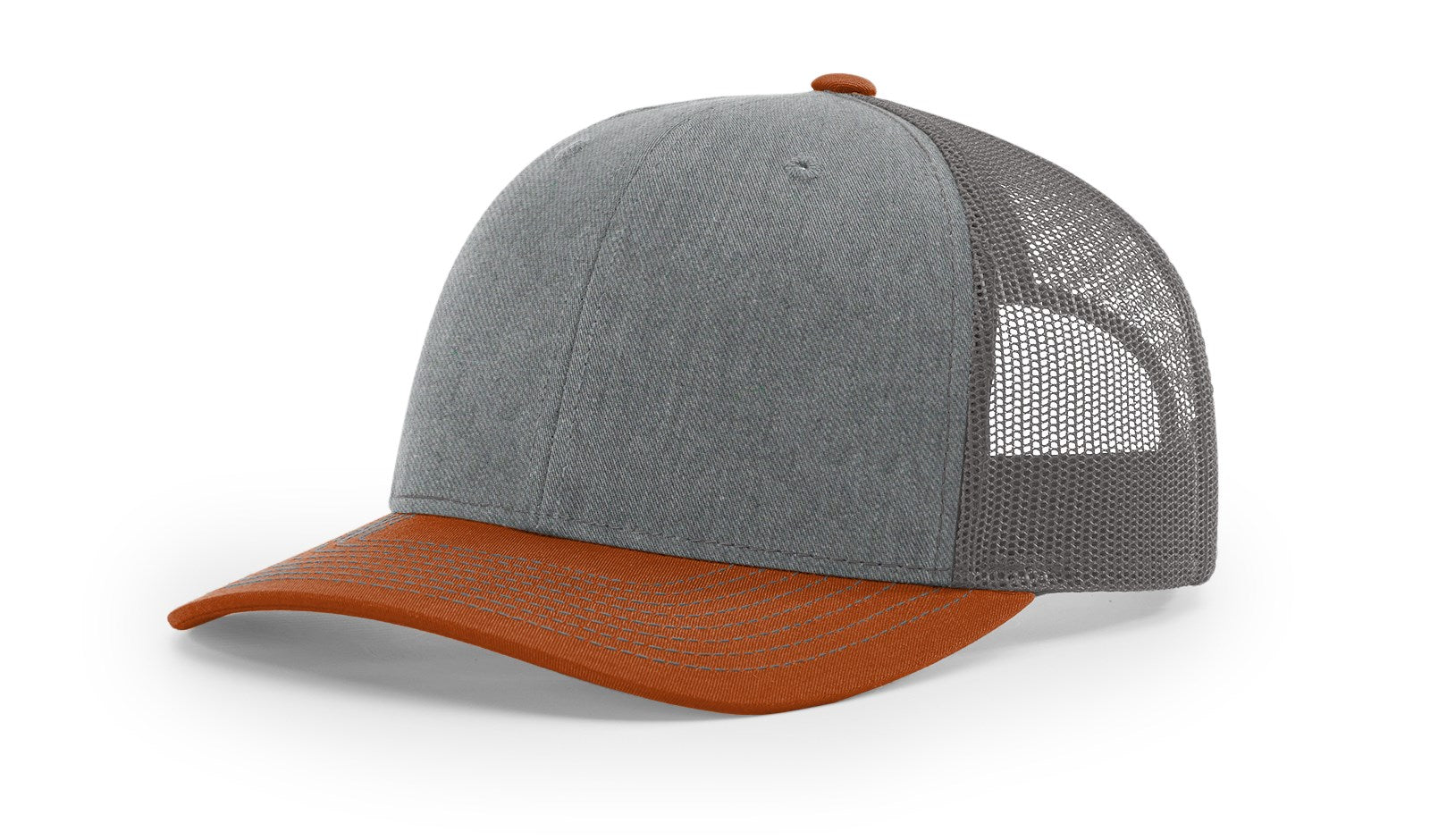 TRUCKER 112 HEATHER GREY • CHARCOAL • DARK ORANGE